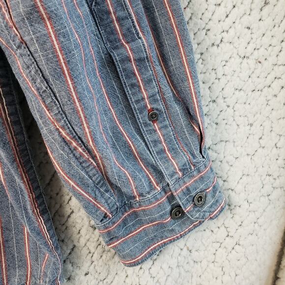 LL Bean Button Down Shirt Mens XL Blue Red Stripe Cotton Classic Light 52x31 - Picture 4 of 11